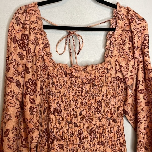 Free People | Smock It To Me Puff Sleeve Smocked Body Mini Dress Size Small NWT - Picture 4 of 12